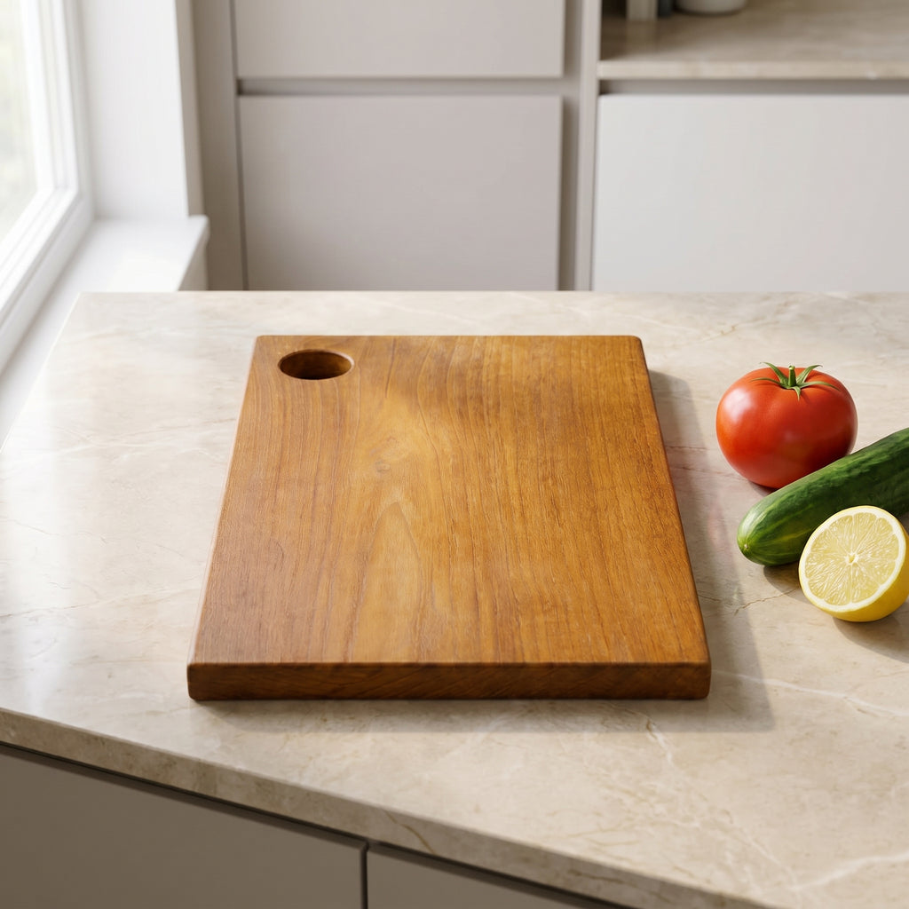 Standard Teak Wood Chopping Board with Holder