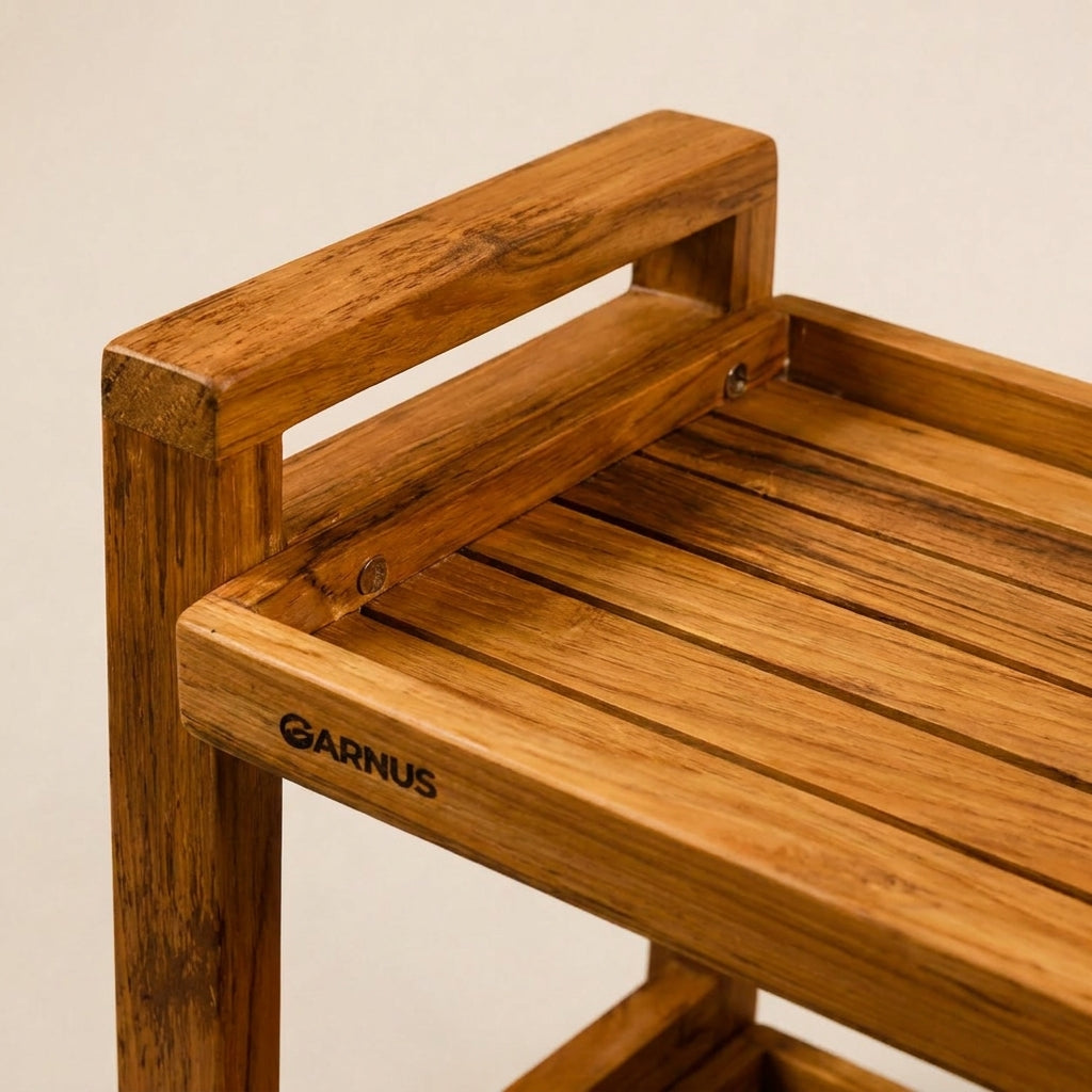 Versatile Teak Wood Shelf Organizer