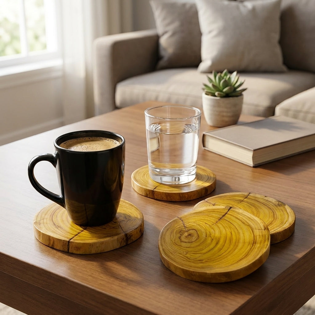 Natural Teak Wood Tea Coaster