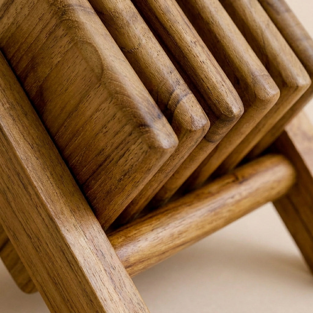 Square Teak Wood Coaster