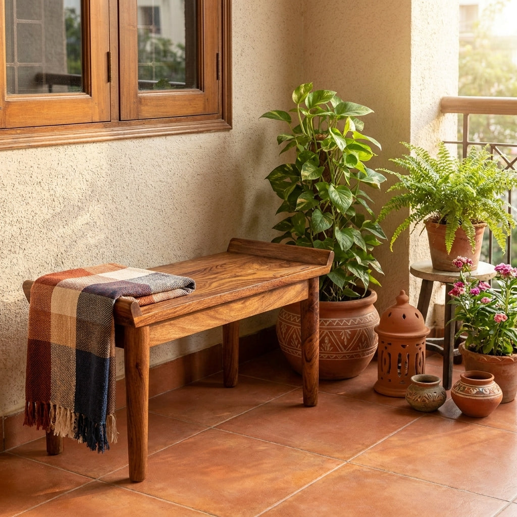Uttarakhand Sheesham Wood Bench | 2-Seater