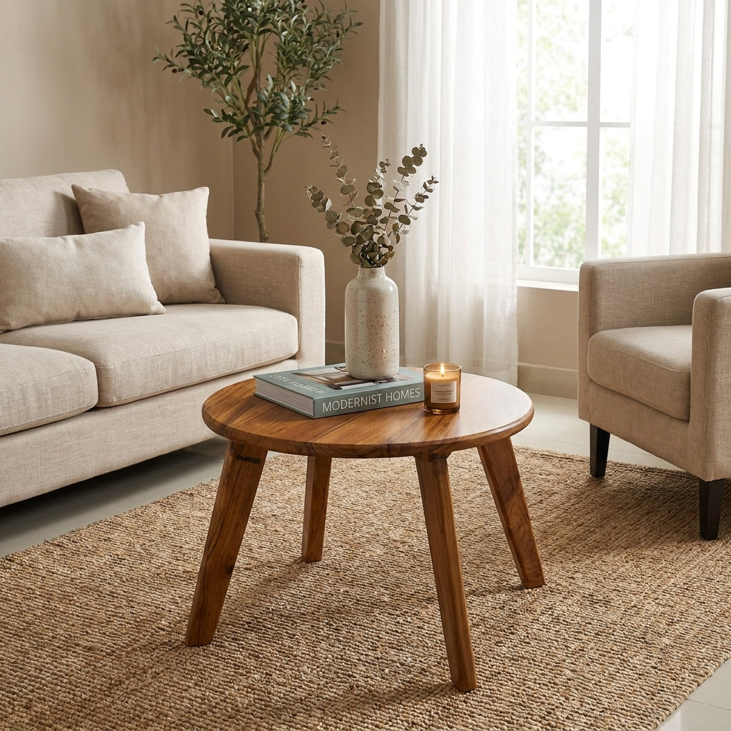 Wooden Coffee Table - Round