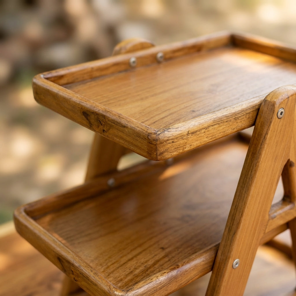 Teak Wood 3-Layer Shelf Organizer