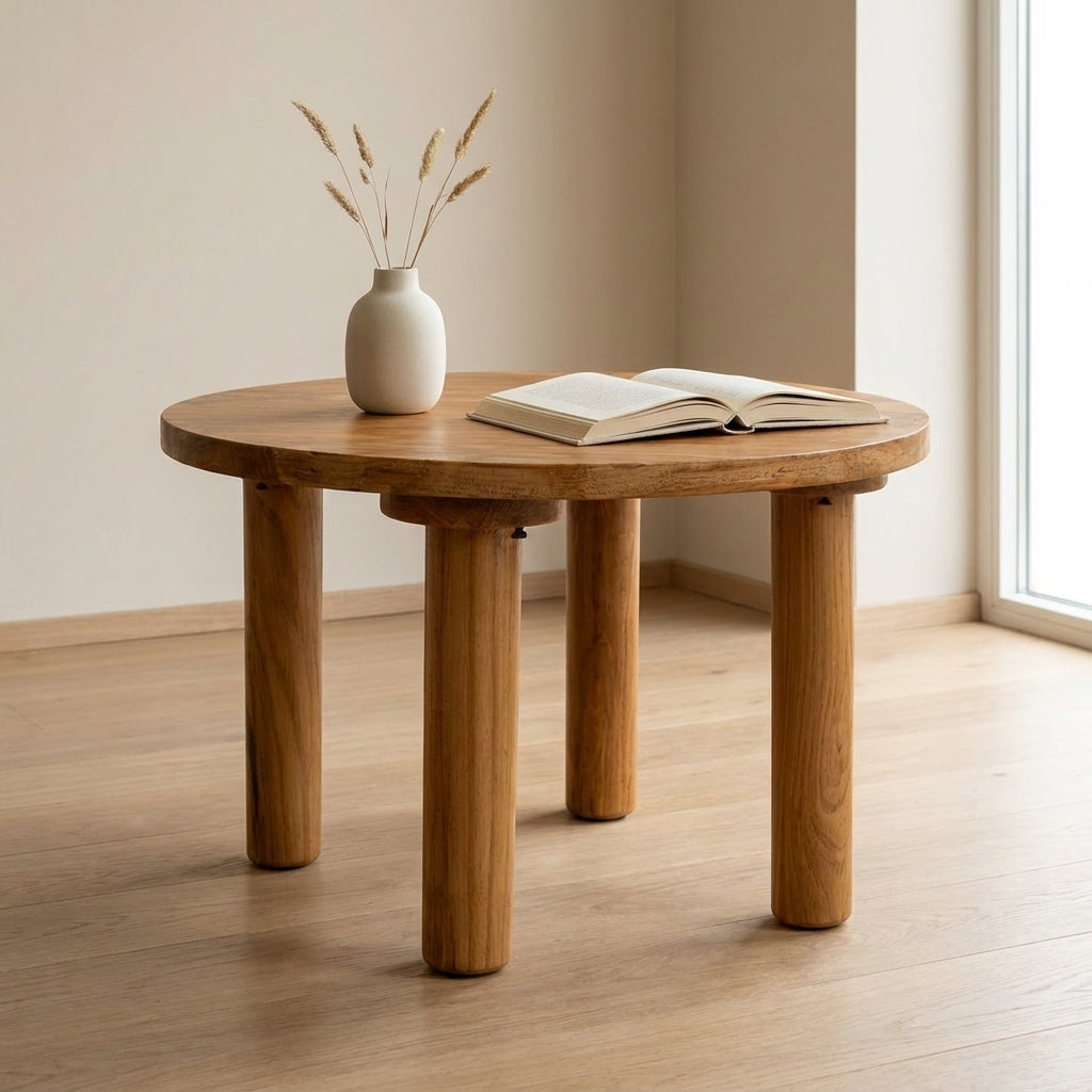 Teak Wood Round Coffee Table