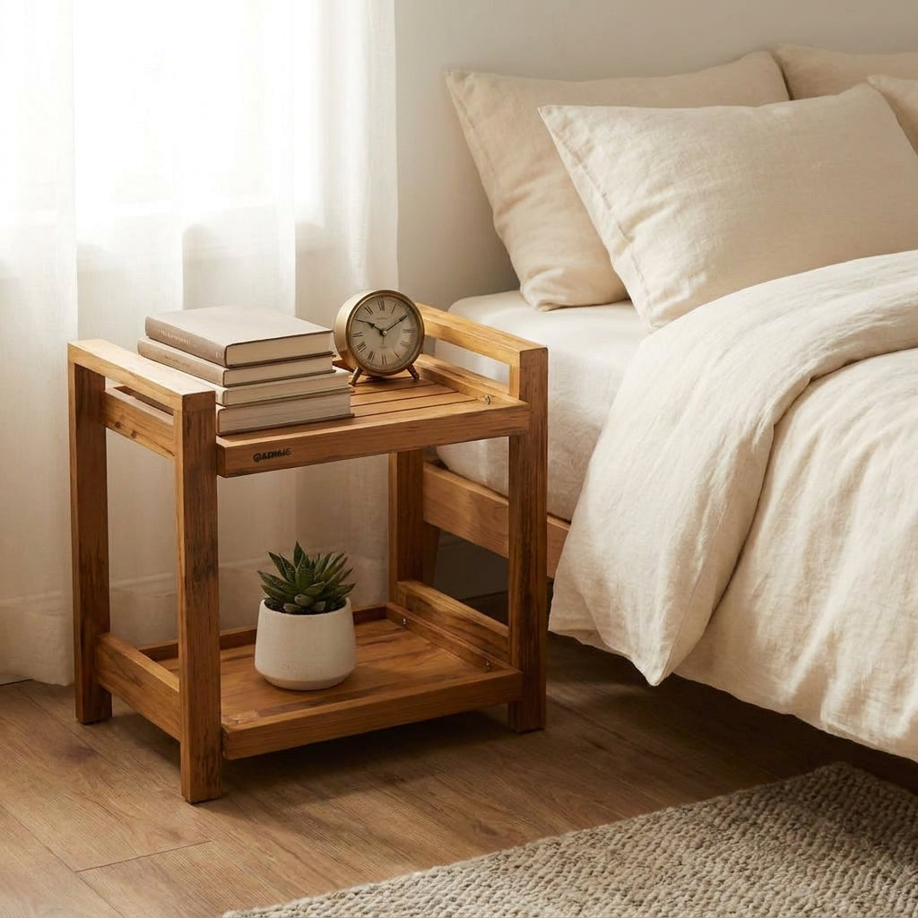 Versatile Teak Wood Shelf Organizer