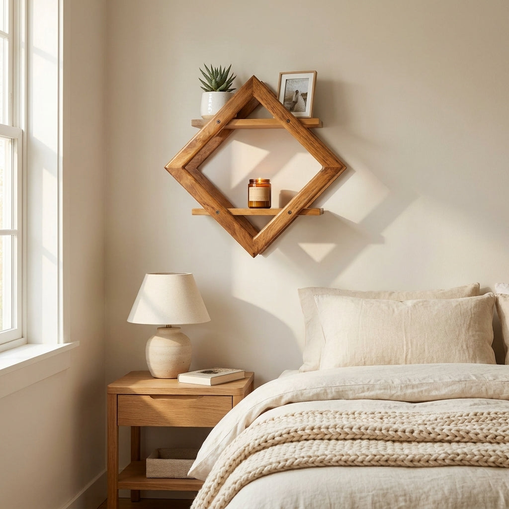 Teak Wood Wall Decoration Shelf