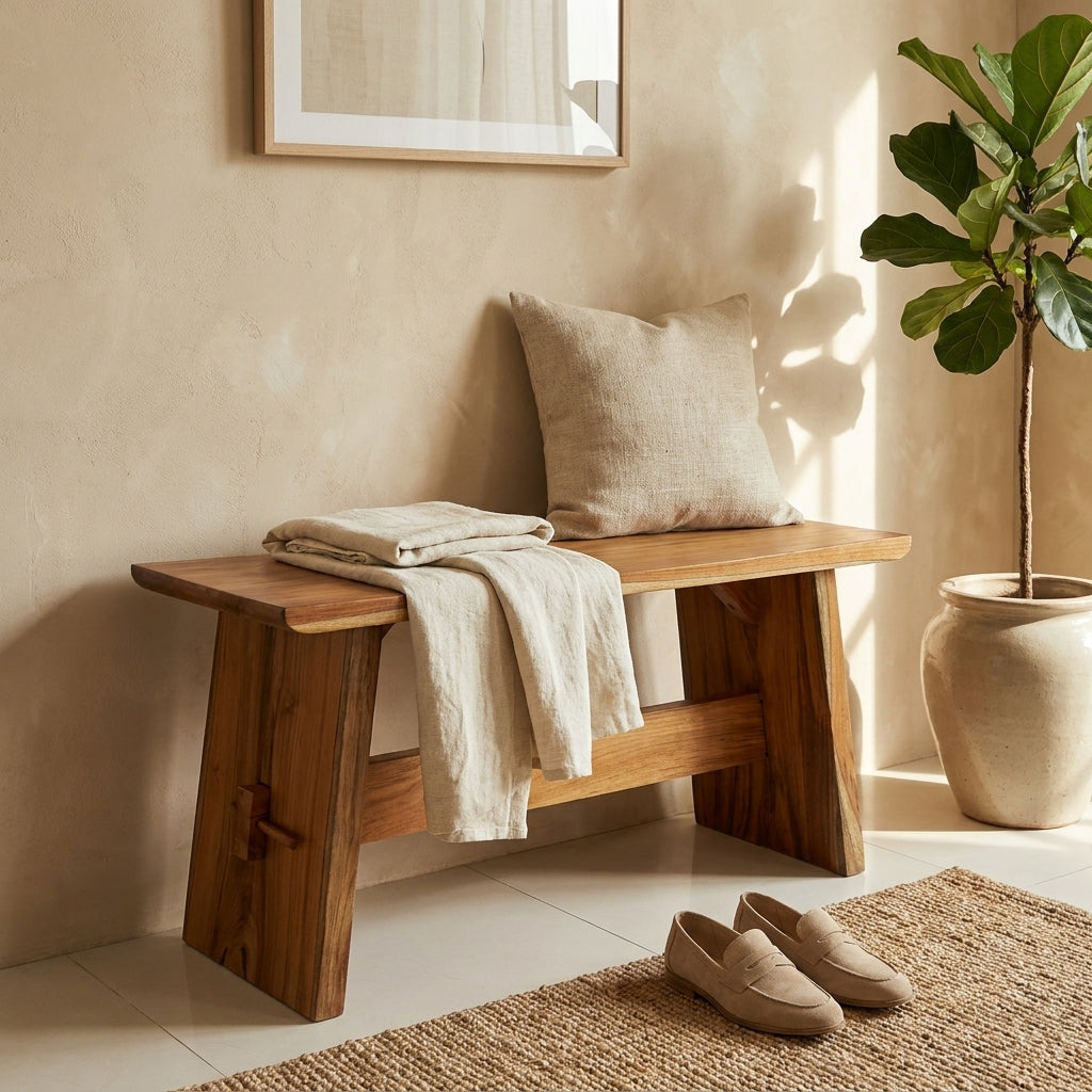 Taal Wooden Solid Bench - Medium