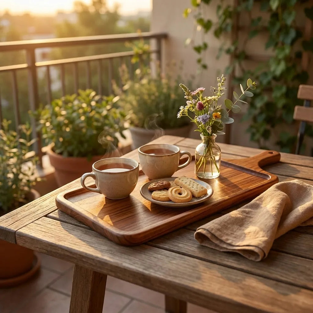 Teak Wood Paddle Serving Tray