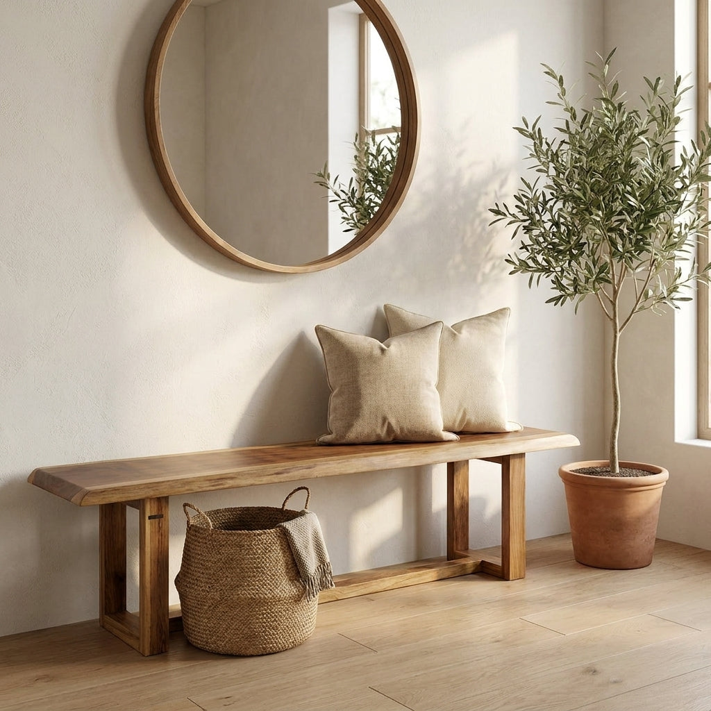 Saaj Solid Wood Long Bench – 4 Seater