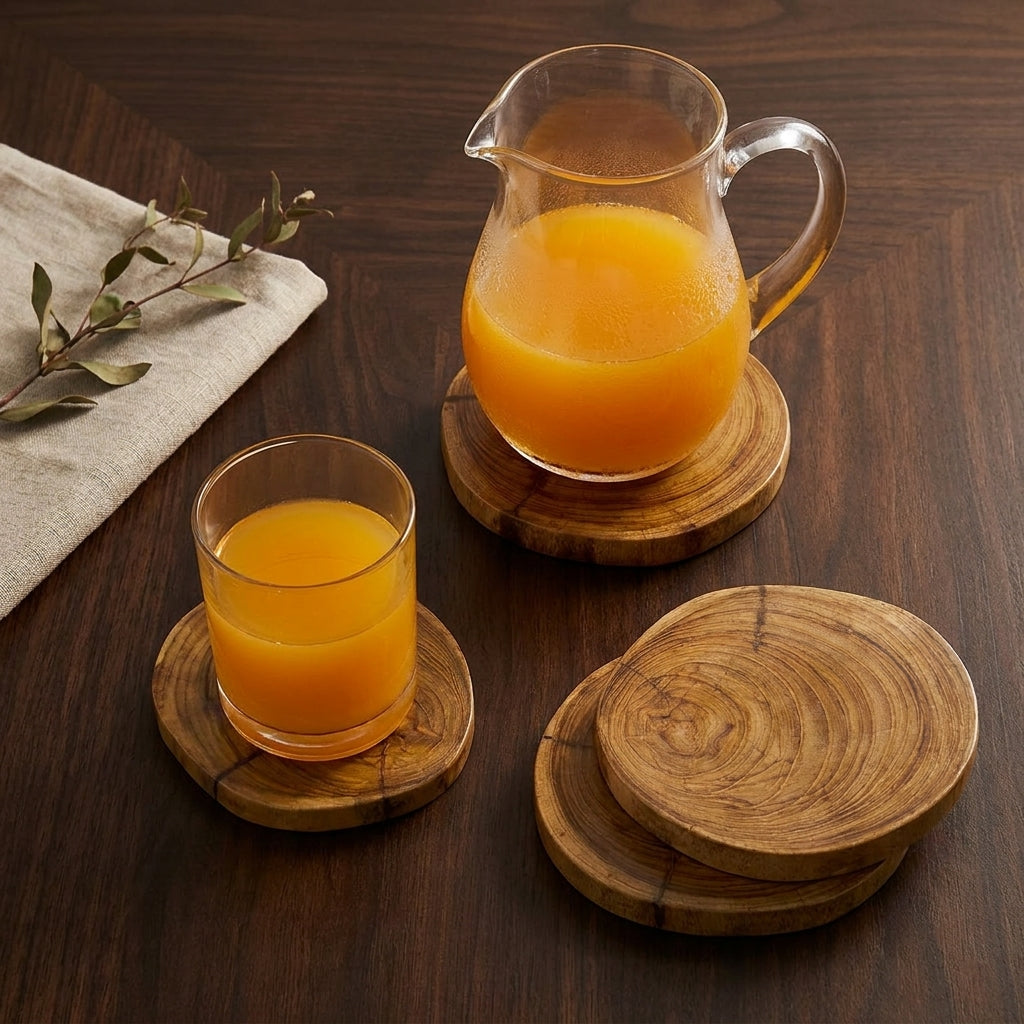 Natural Teak Wood Tea Coaster