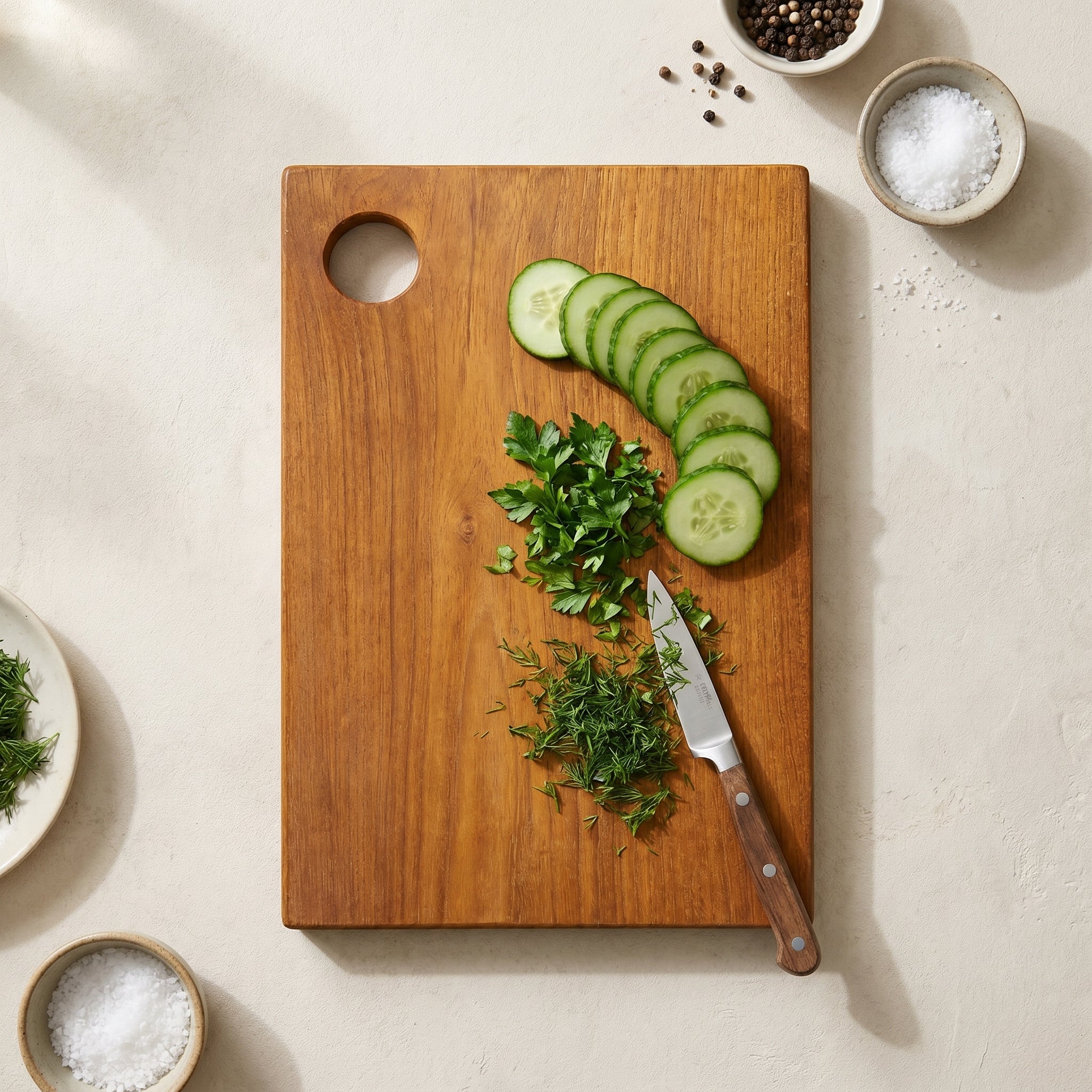 Standard Teak Wood Chopping Board with Holder
