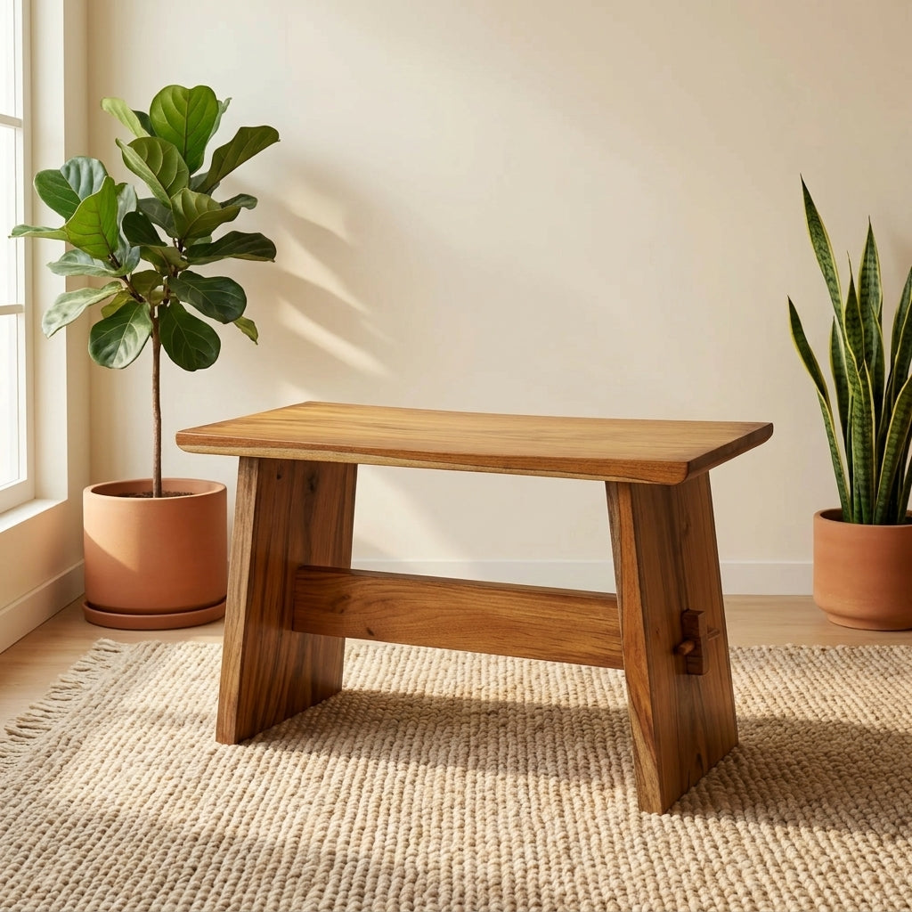 Taal Wooden Solid Bench - Medium