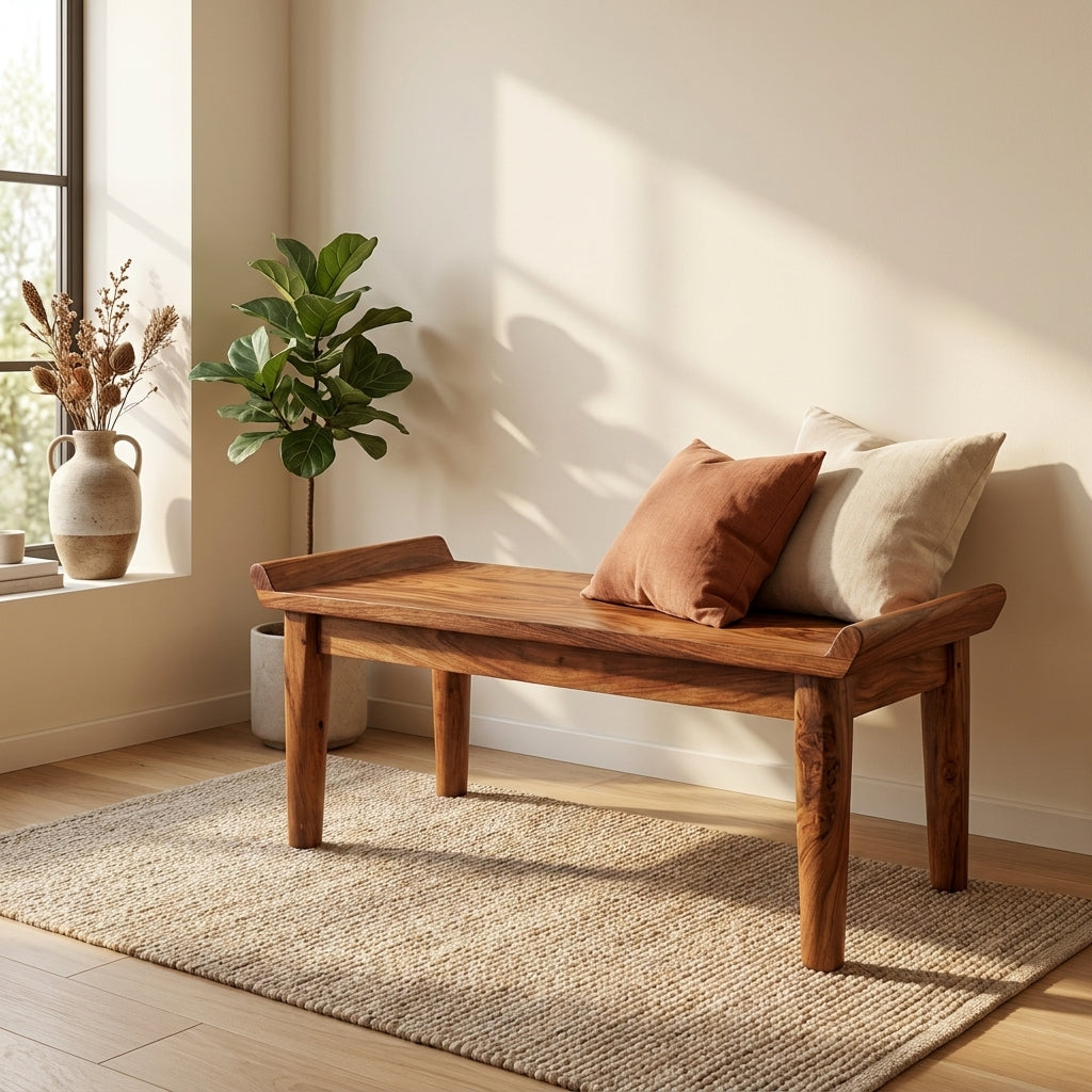 Uttarakhand Sheesham Wood Bench | 2-Seater