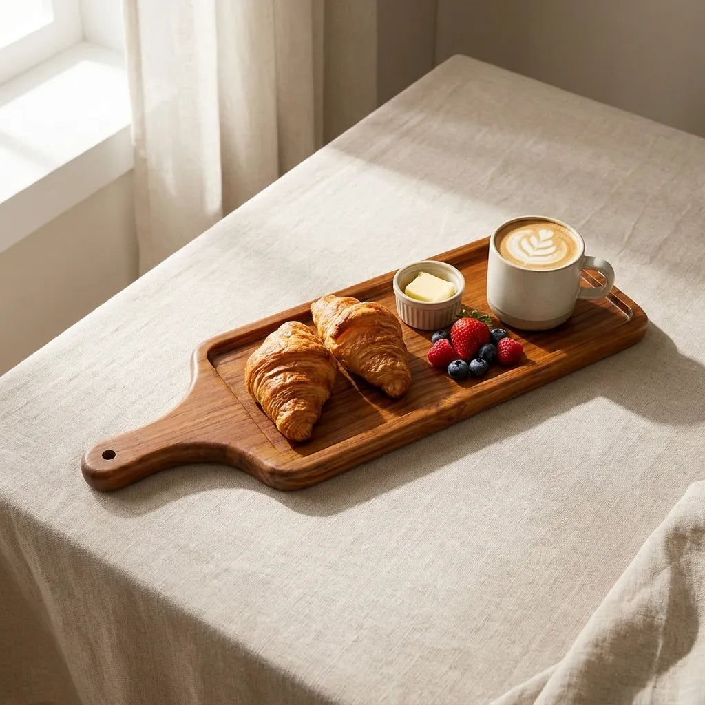 Teak Wood Paddle Serving Tray