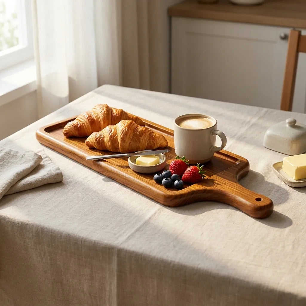 Teak Wood Paddle Serving Tray