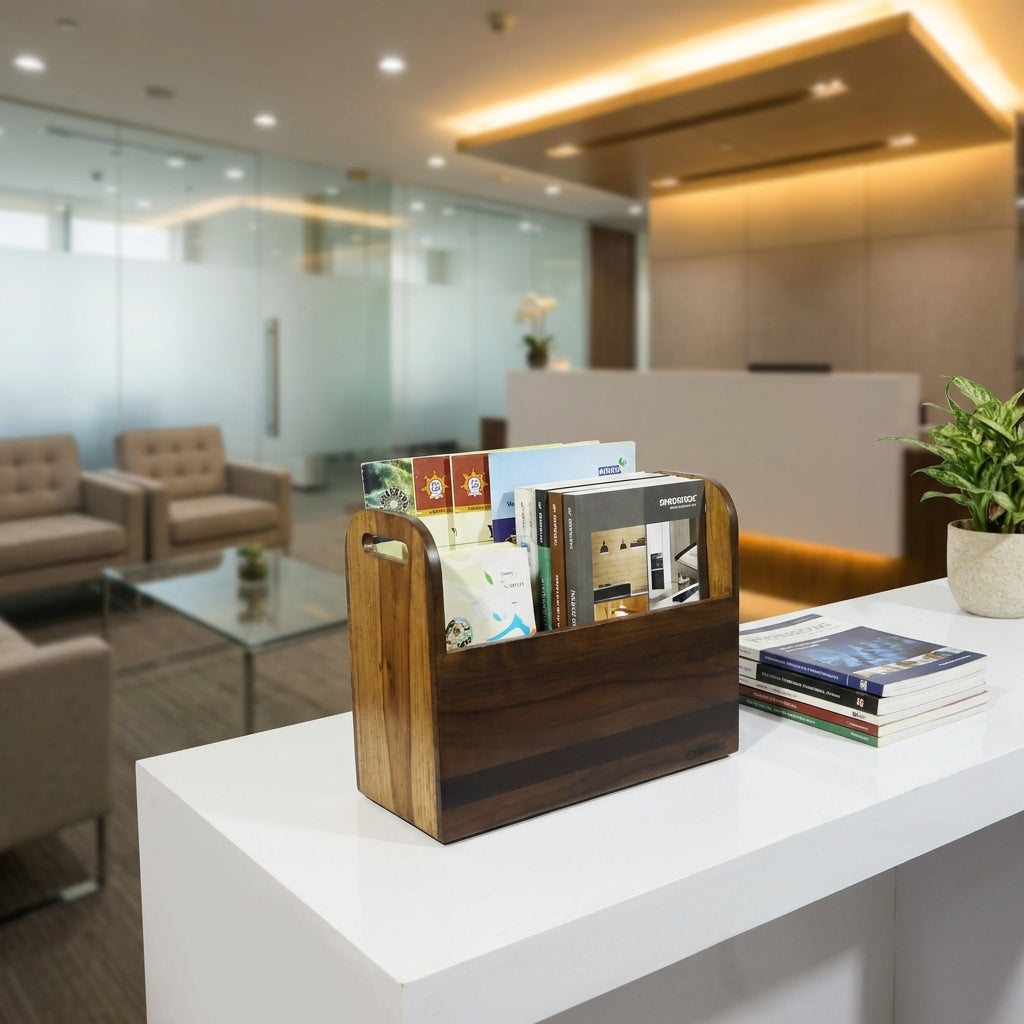Wooden Magazine Holder Rack