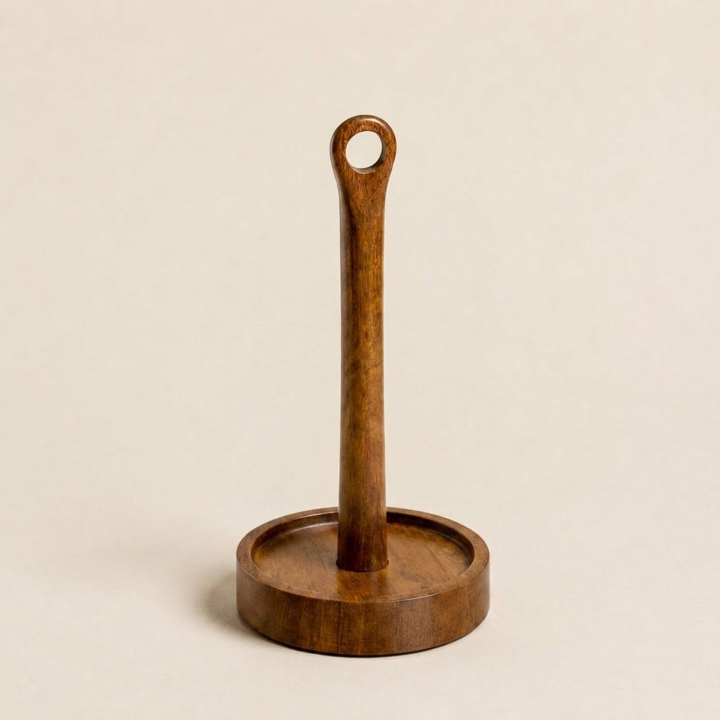 Wooden Paper Towel Holder Stand