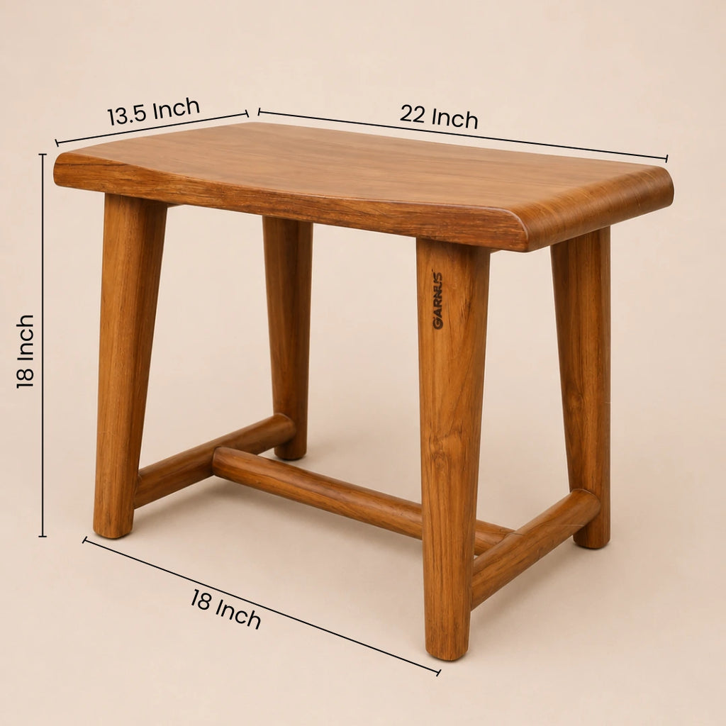 Teak Wood Single Seat Bench