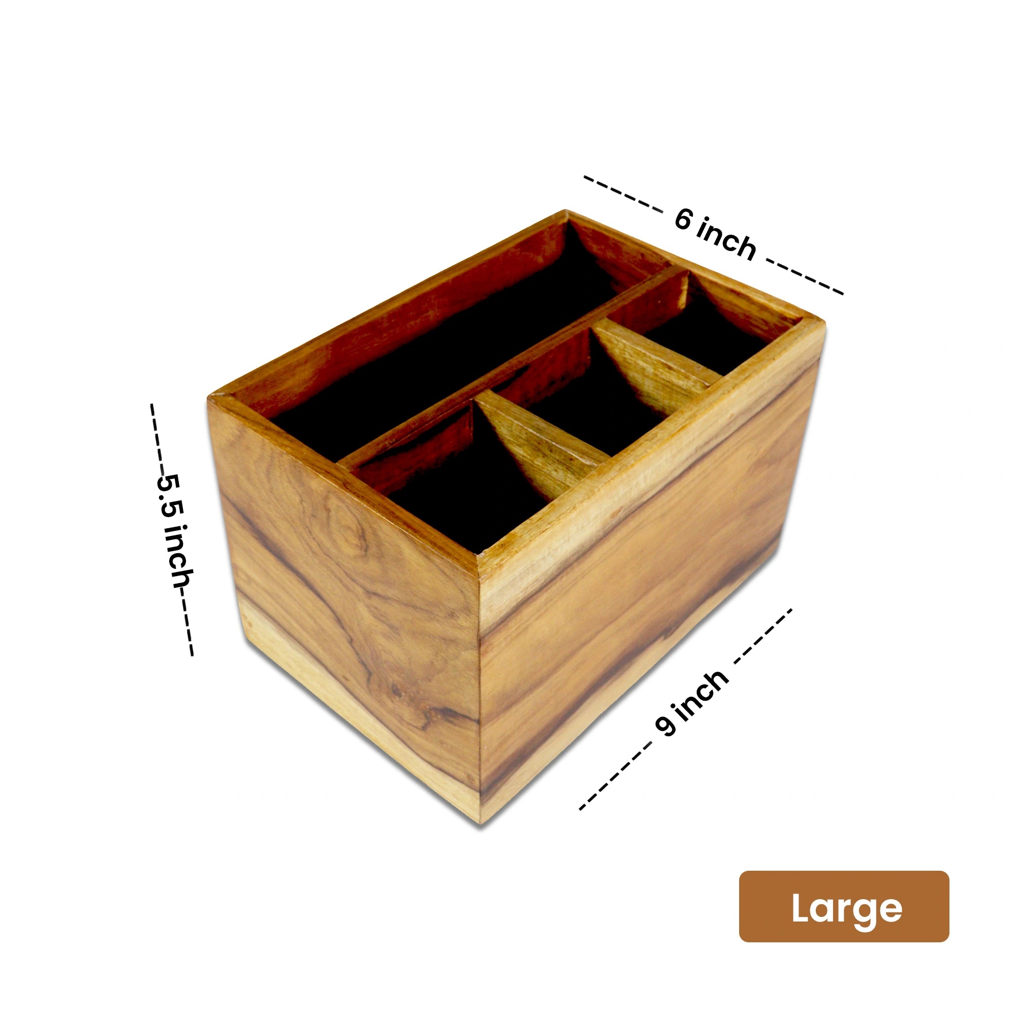 Teak Wood Desk Organizer