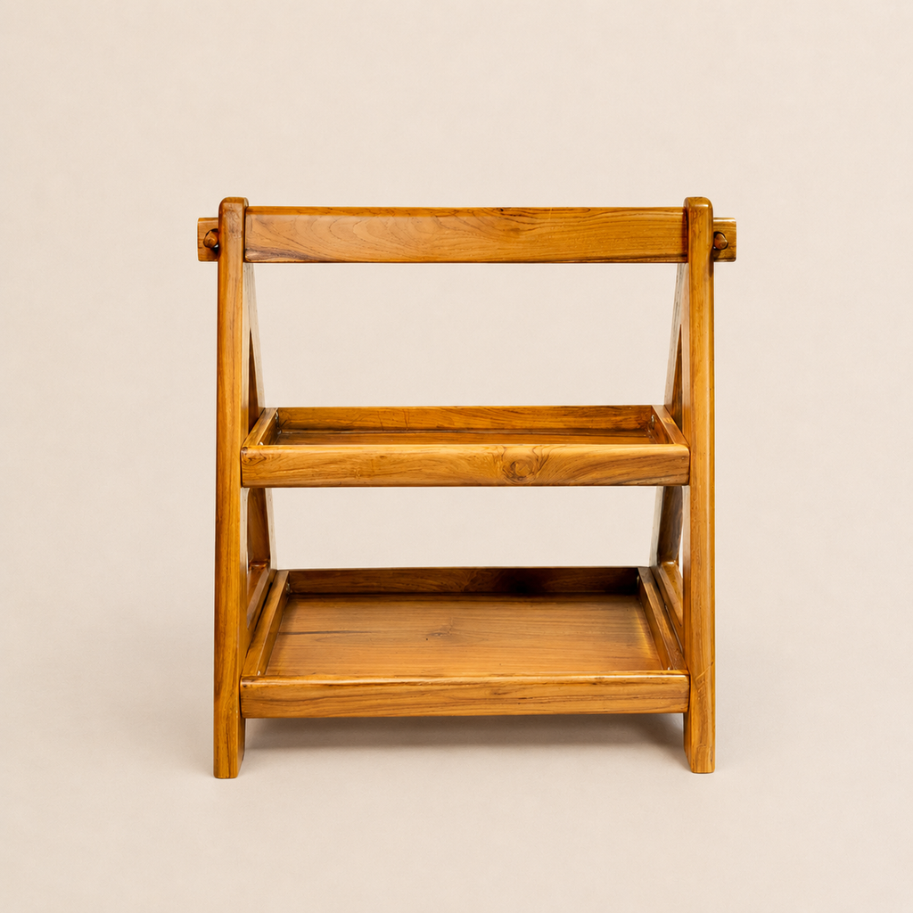 Multi-Purpose Teak Wood Shelf Organizer