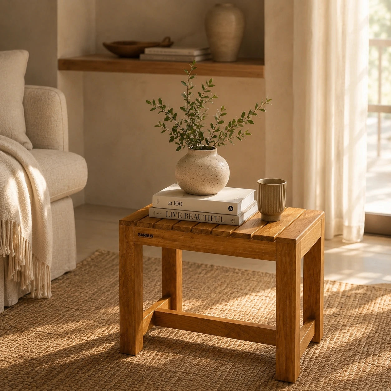 Solid Teak Wood Stool