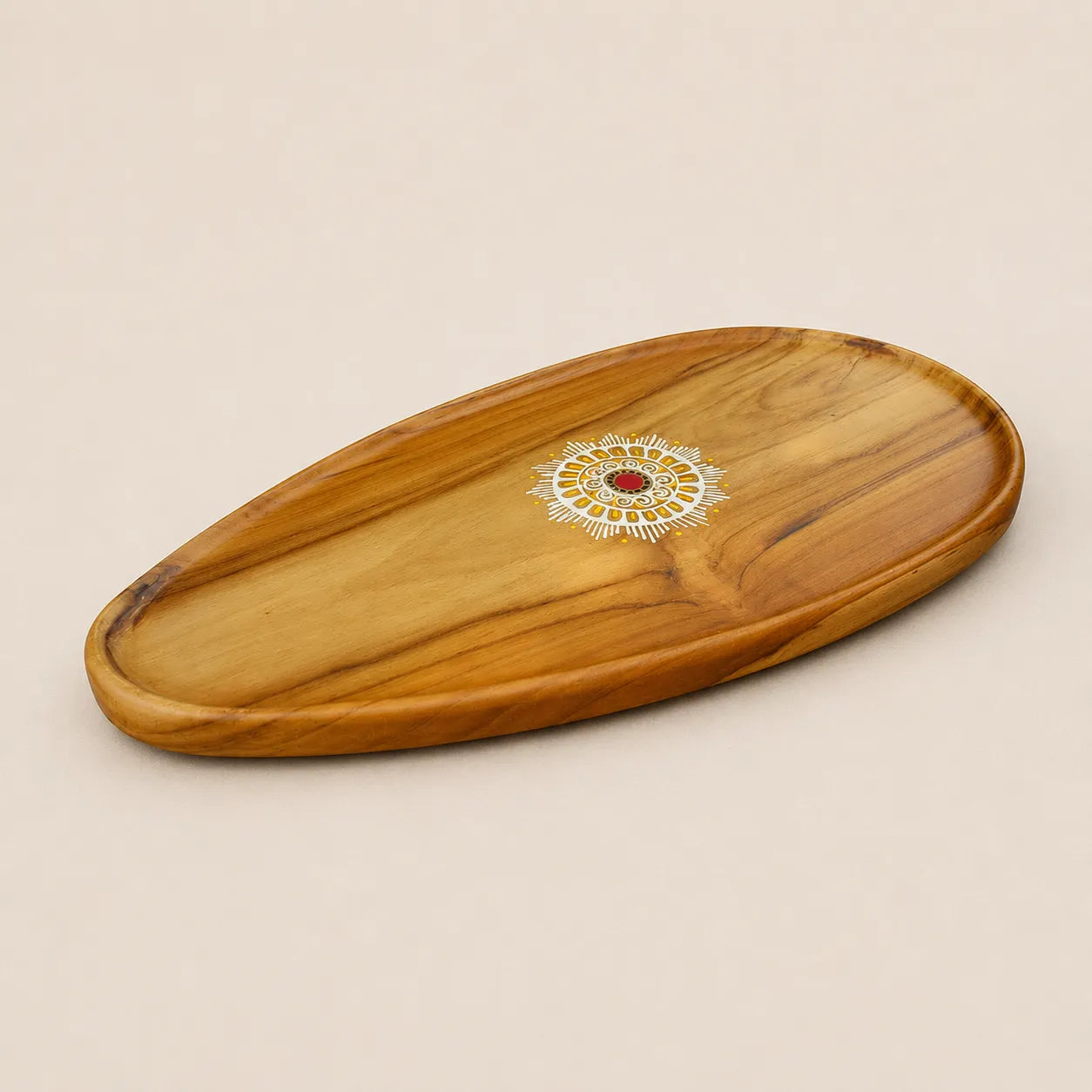 Teak Wood Oval Serving Tray