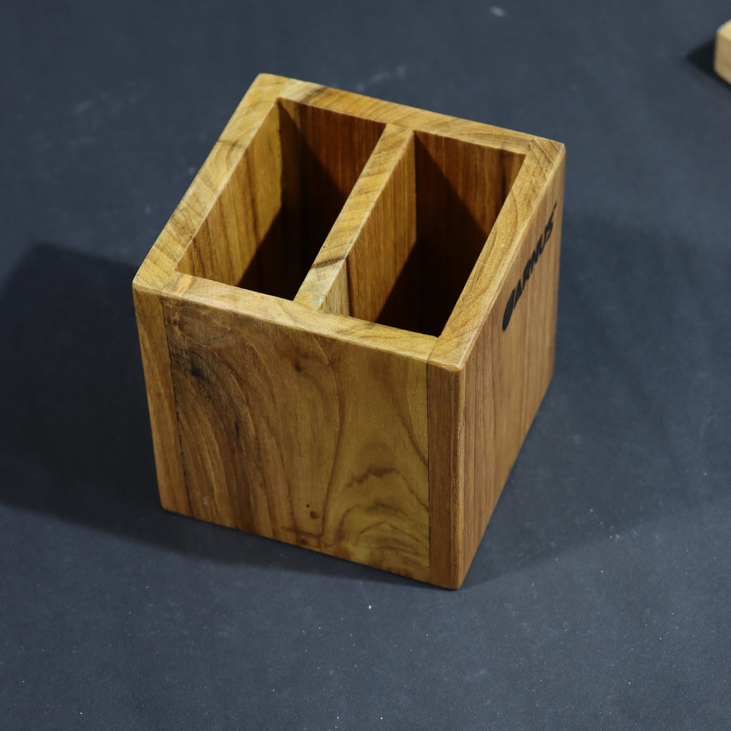 Teak Wood Desk Organizer