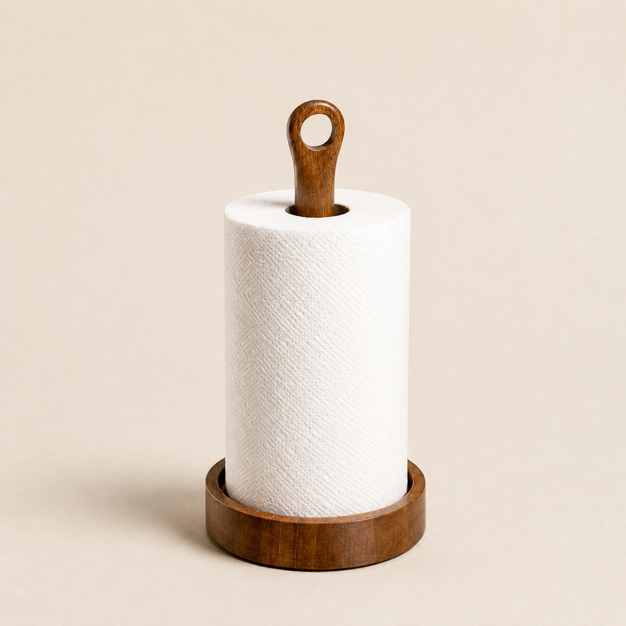 Wooden Paper Towel Holder Stand