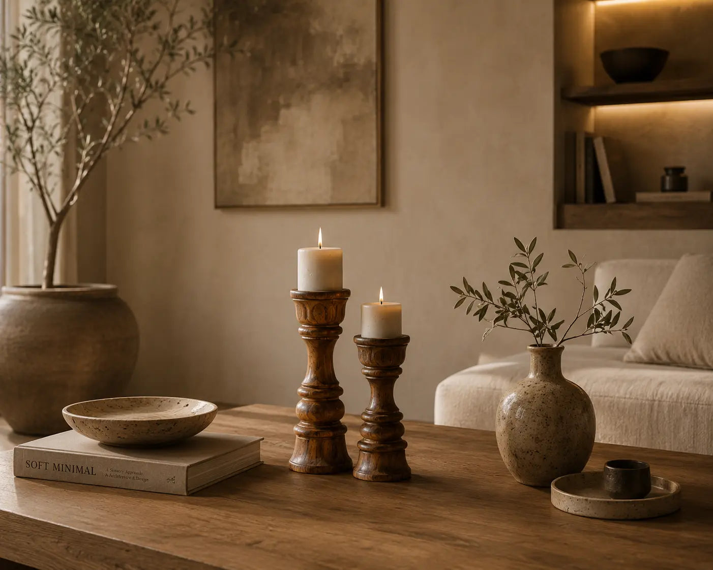 Classic Teak Wood Candle Stand