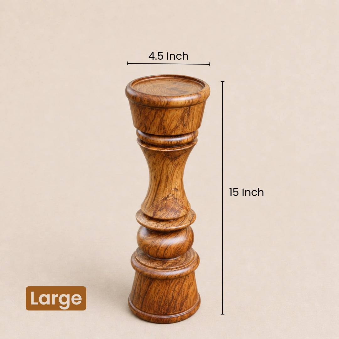Classic Teak Wood Candle Stand