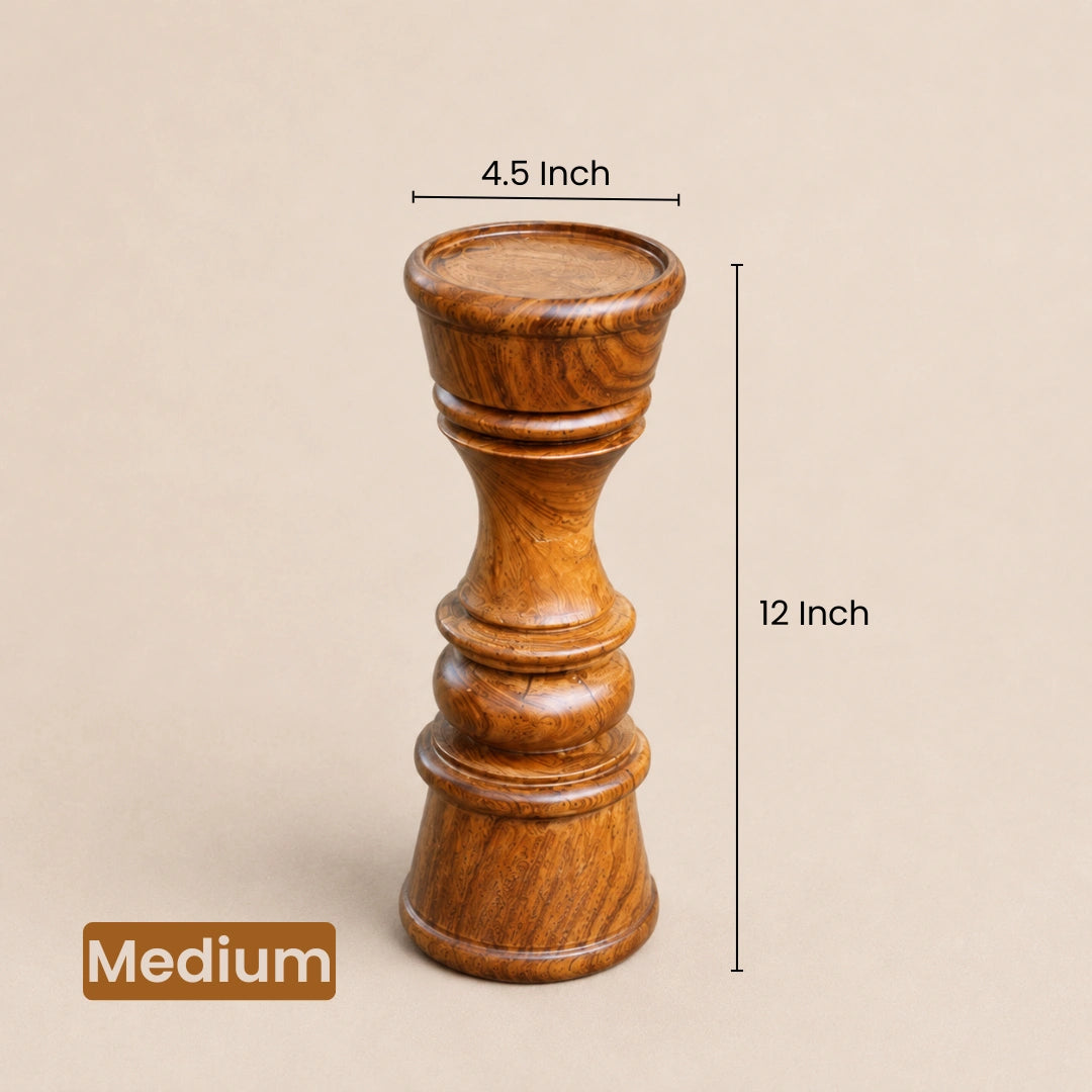Classic Teak Wood Candle Stand