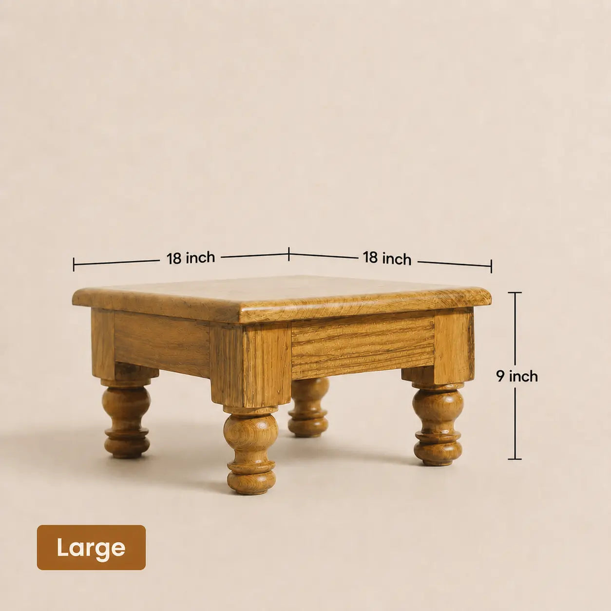 Traditional Teak Wood Puja Stool
