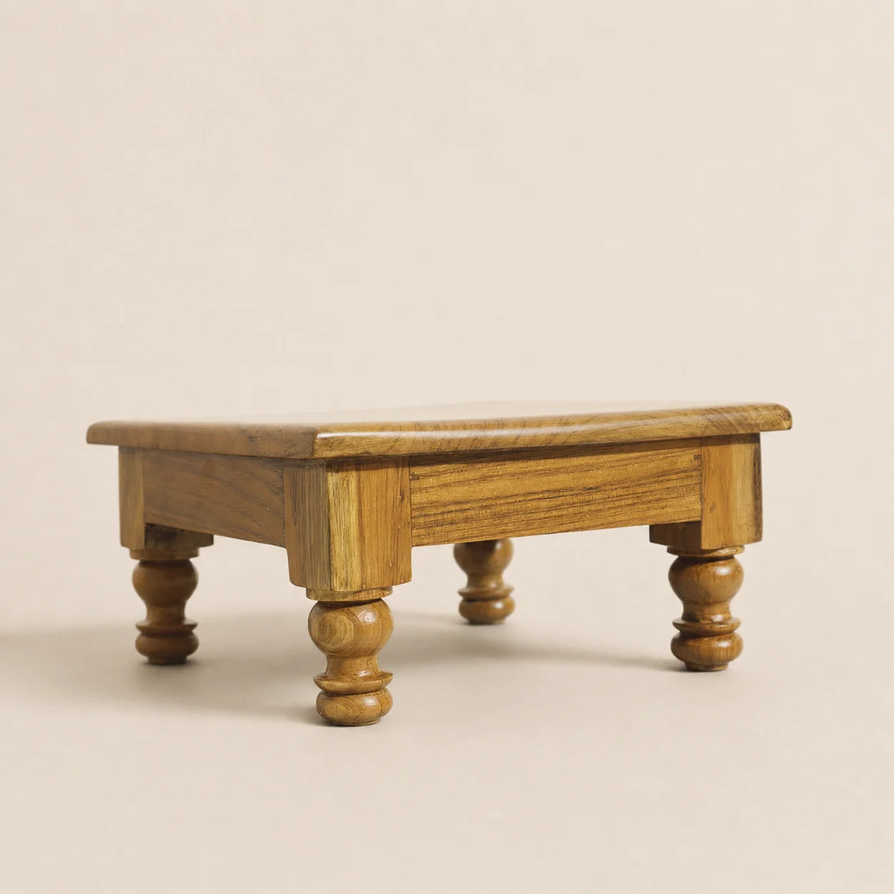 Traditional Teak Wood Puja Stool